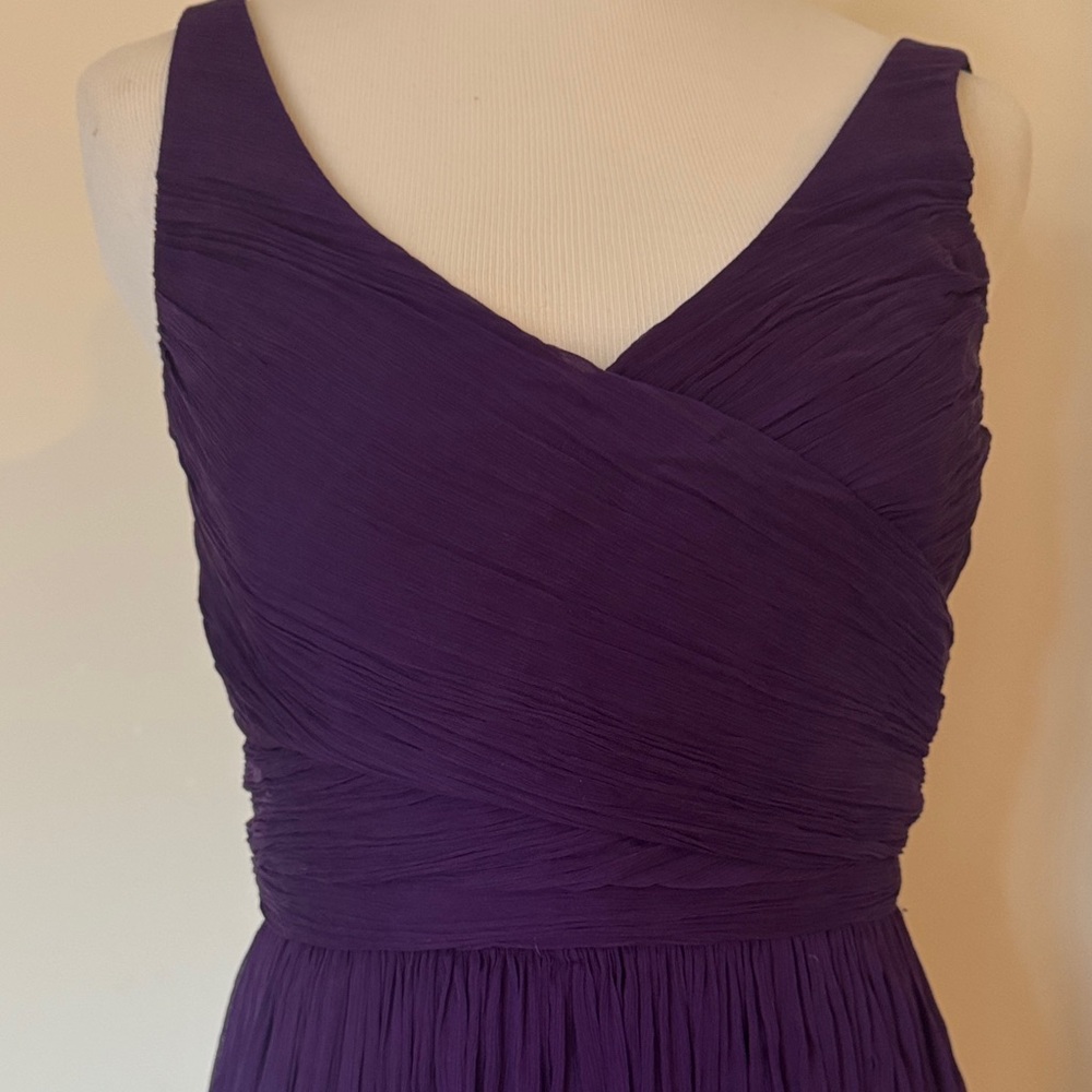 J. Crew Silk Chiffon Heidi Gown Eggplant 2, 6 $365 Purple - Picture 3 of 9
